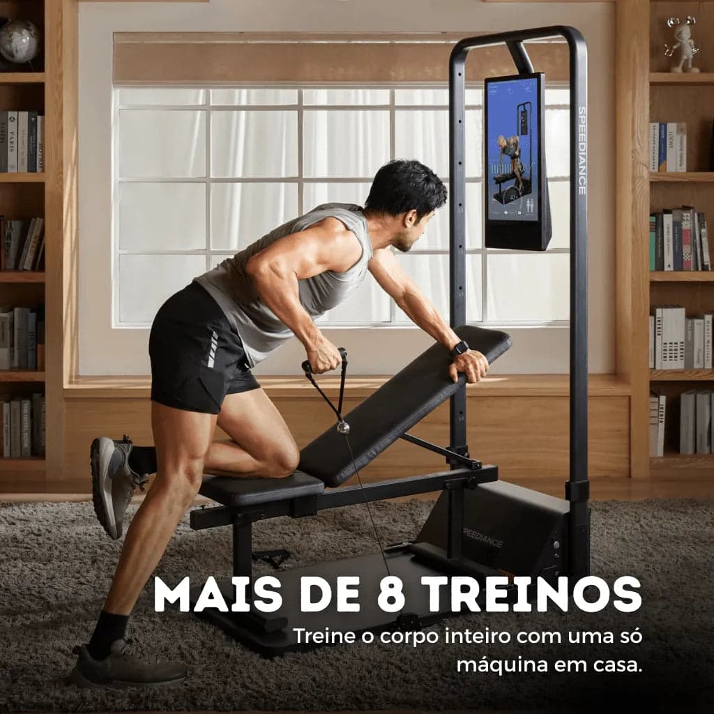 Academia em Casa Multifuncional 8 em 1 com 12 acessórios Bivolt