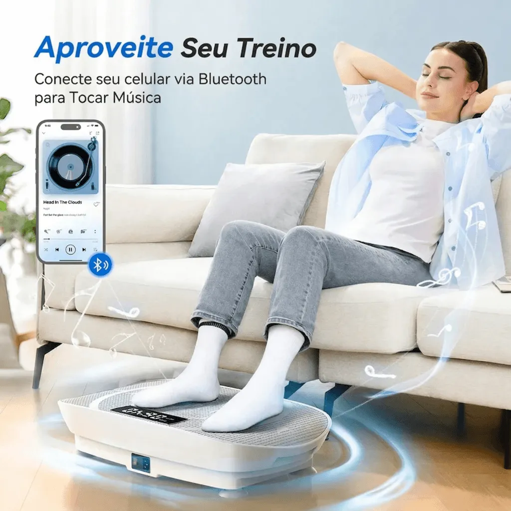 Plataforma Vibratória Portátil para Corpo Inteiro - Branco - Imagem 2