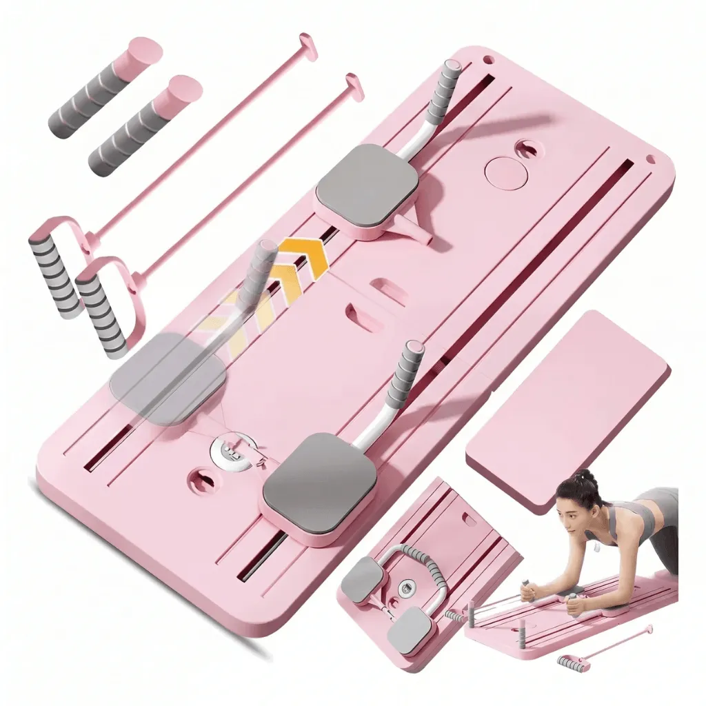 Kit Pilates 8 em 1 Dobrável para Treino Abdominal Core Braços e Pernas - Roxo - Imagem 1