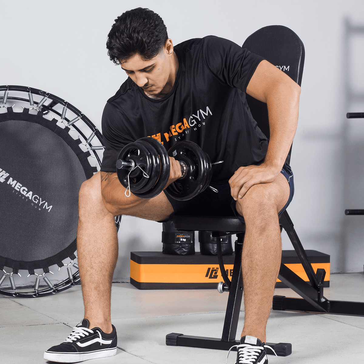 Kit Treino Musculação Par Halter Maciço + 20kg Anilha Emborrachada - Imagem 5